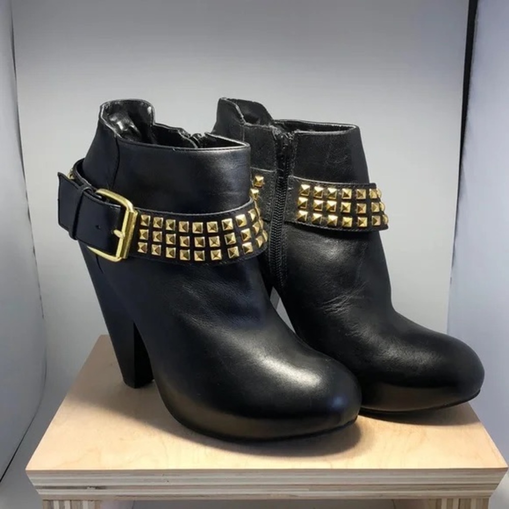 VINTAGE Studded Black Ankle Boots by Dolce Vita genuine leather